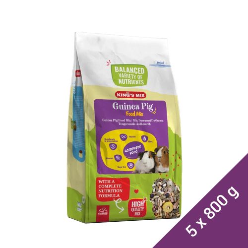 King's Mix Tengerimalac eledel (Guinea Pig Food Mix) - 5x800 g (Dobozos)