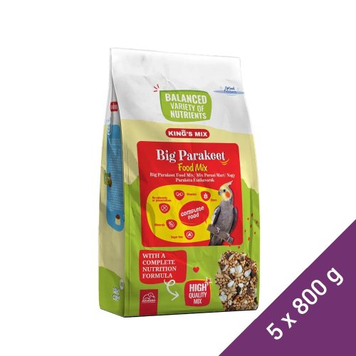 King's Mix Nagypapagáj eledel (Big Parakeet Food Mix) - 5x800 g (Dobozos)