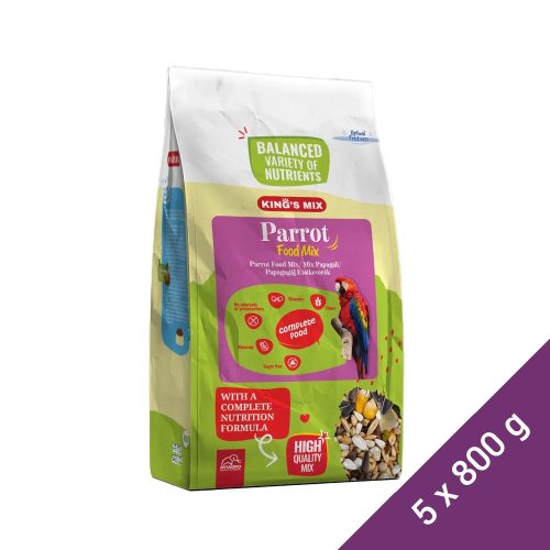 King's Mix Papagájeledel (Parrot Food Mix) - 5x800 g (Dobozos)