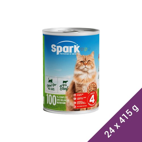 Spark Konzerv Macskáknak (Marha) - 24x415 g (Dobozos)