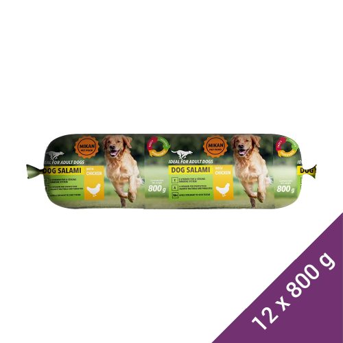 Mikan Szalámi Kutyáknak (Baromfi) - 12x800 g (Dobozos)