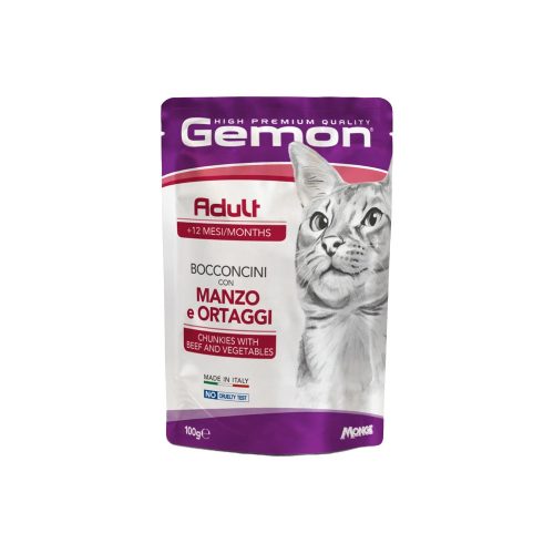 Gemon Chunkies Adult Alutasakos Macskaeledel (Marha és Zöldségek) - 100 g