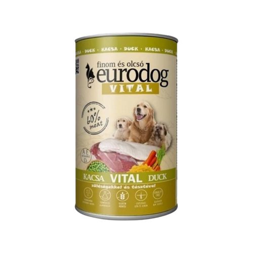 Euro Dog Vital Konzerv Kutyáknak (Kacsa) - 1240 g