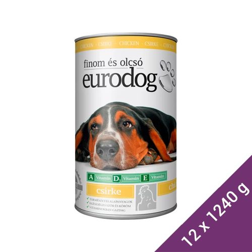 Euro Dog Konzerv Kutyáknak (Csirke) - 12x1240 g (Dobozos)