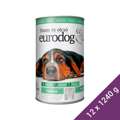 Euro Dog Konzerv Kutyáknak (Vad) - 12x1240 g (Dobozos)