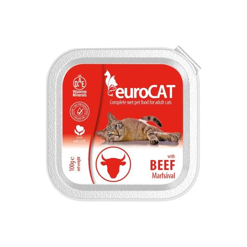 Euro Cat Alutálcás Macskaeledel (Marha) - 100 g
