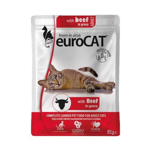 Euro Cat Pouch Alutasakos Macskaeledel (Marha) - 85 g