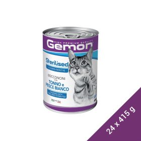   Gemon Sterilised Konzerv Macskáknak (Tonhal és Óceáni hal) - 24x415 g (Dobozos)