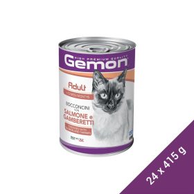   Gemon Adult Konzerv Macskáknak (Lazac és Garnéla) - 24x415 g (Dobozos)