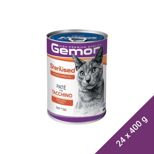 Gemon Pate Sterilised Konzerv Macskáknak (Pulyka) - 24x400 g (Dobozos)