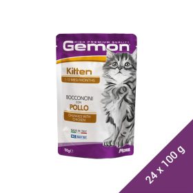   Gemon Chunkies Kitten Alutasakos Macskaeledel (Csirke) - 24x100 g (Dobozos)