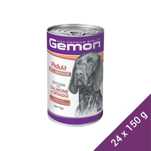 Gemon Adult Konzerv Kutyáknak (Lazac és Zöldségek) - 12x1250 g (Dobozos)