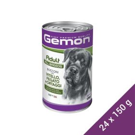   Gemon Adult Konzerv Kutyáknak (Borjú, Máj és Zöldségek) - 12x1250 g (Dobozos)