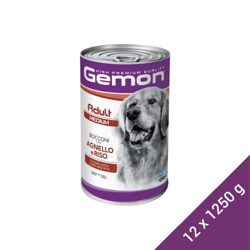 Gemon Medium Adult Konzerv Kutyáknak (Bárány és Rizs) - 12x1250 g (Dobozos)