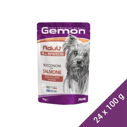 Gemon Chunkies Adult Alutasakos Kutyaeledel (Lazac) - 24x100 g (Dobozos)