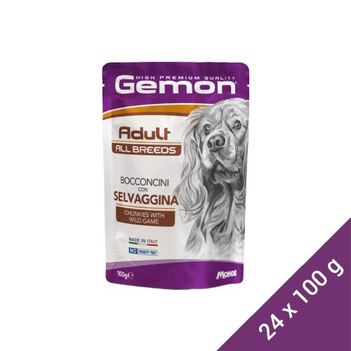 Gemon Chunkies Adult Alutasakos Kutyaeledel (Vad) - 24x100 g (Dobozos)