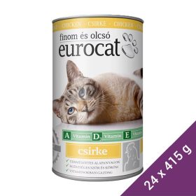 Euro Cat Konzerv Macskáknak (Csirke) - 24x415 g (Dobozos)