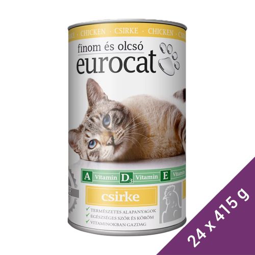 Euro Cat Konzerv Macskáknak (Csirke) - 24x415 g (Dobozos)