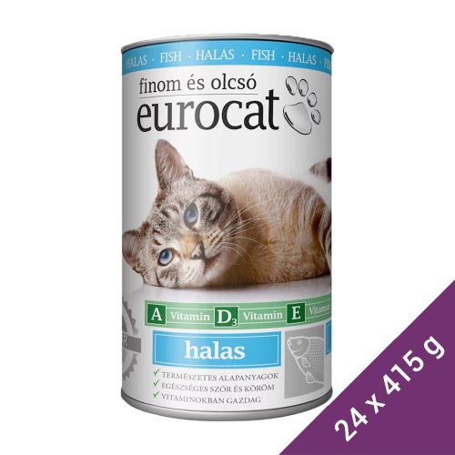 Euro Cat Konzerv Macskáknak (Hal) - 24x415 g (Dobozos)