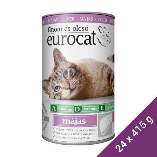 Euro Cat Konzerv Macskáknak (Máj) - 24x415 g (Dobozos)