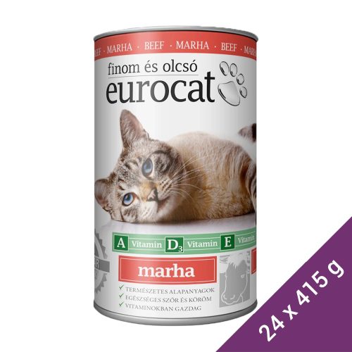 Euro Cat Konzerv Macskáknak (Marha) - 24x415 g (Dobozos)