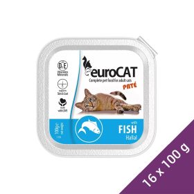   Euro Cat Paté Alutálcás Macskaeledel (Hal) - 16x100 g (Dobozos)