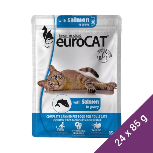 Euro Cat Pouch Alutasakos Macskaeledel (Lazac) - 24x85 g (Dobozos)